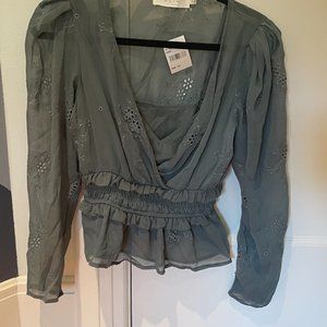 NWT Green sage ASTR THE LABEL Top